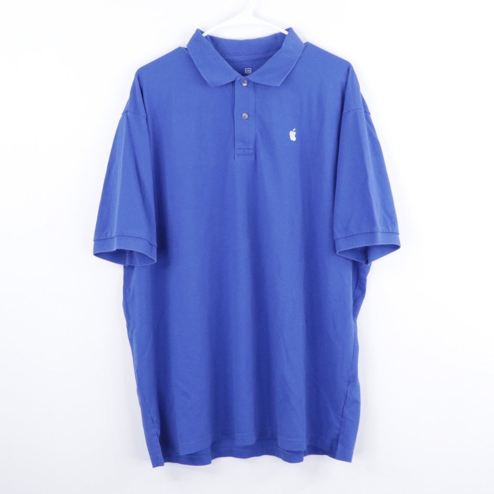 Apple Inc Stitched Logo Employee Polo Shirt Blue
